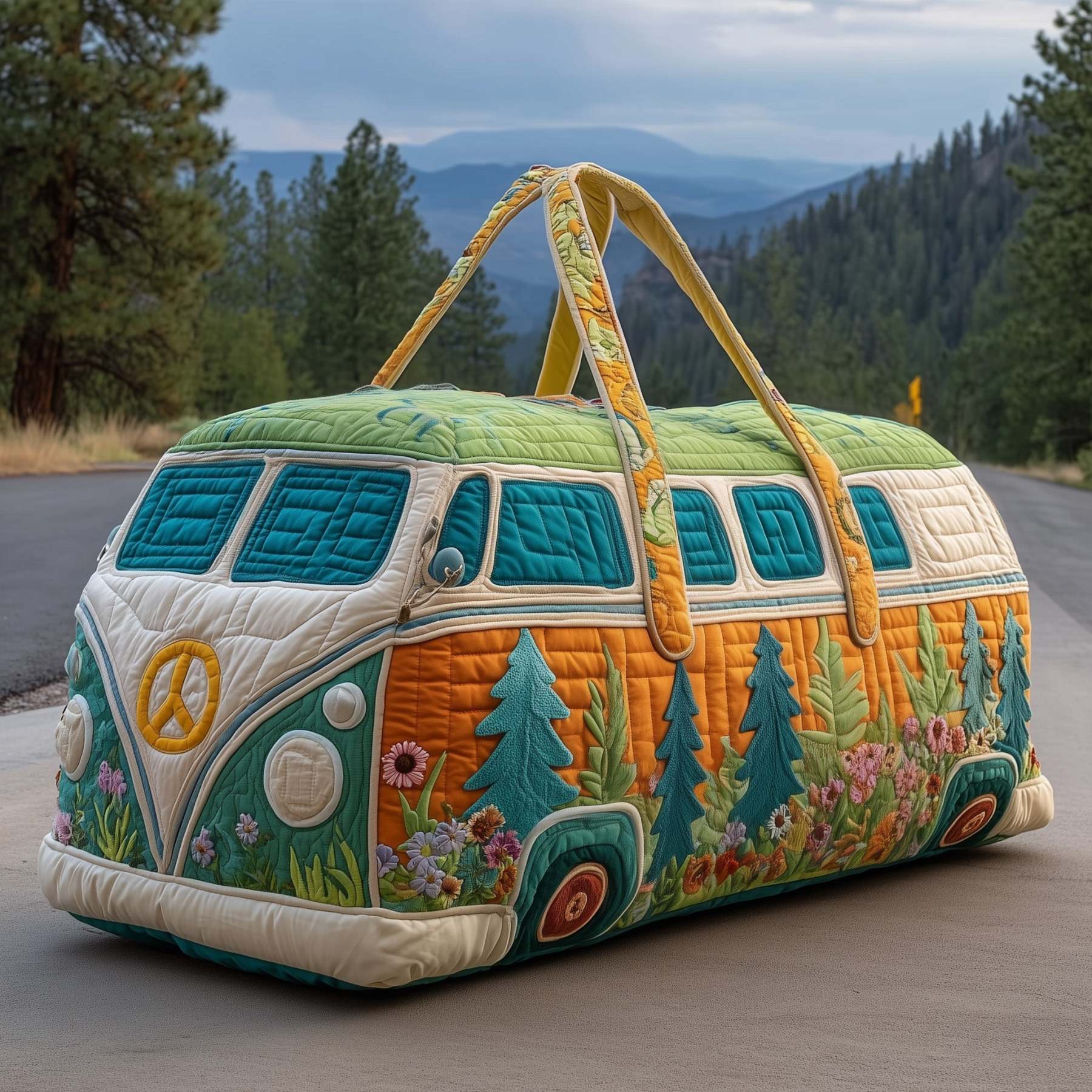Hippie Van Quilted Duffle Bag GFTONL6017