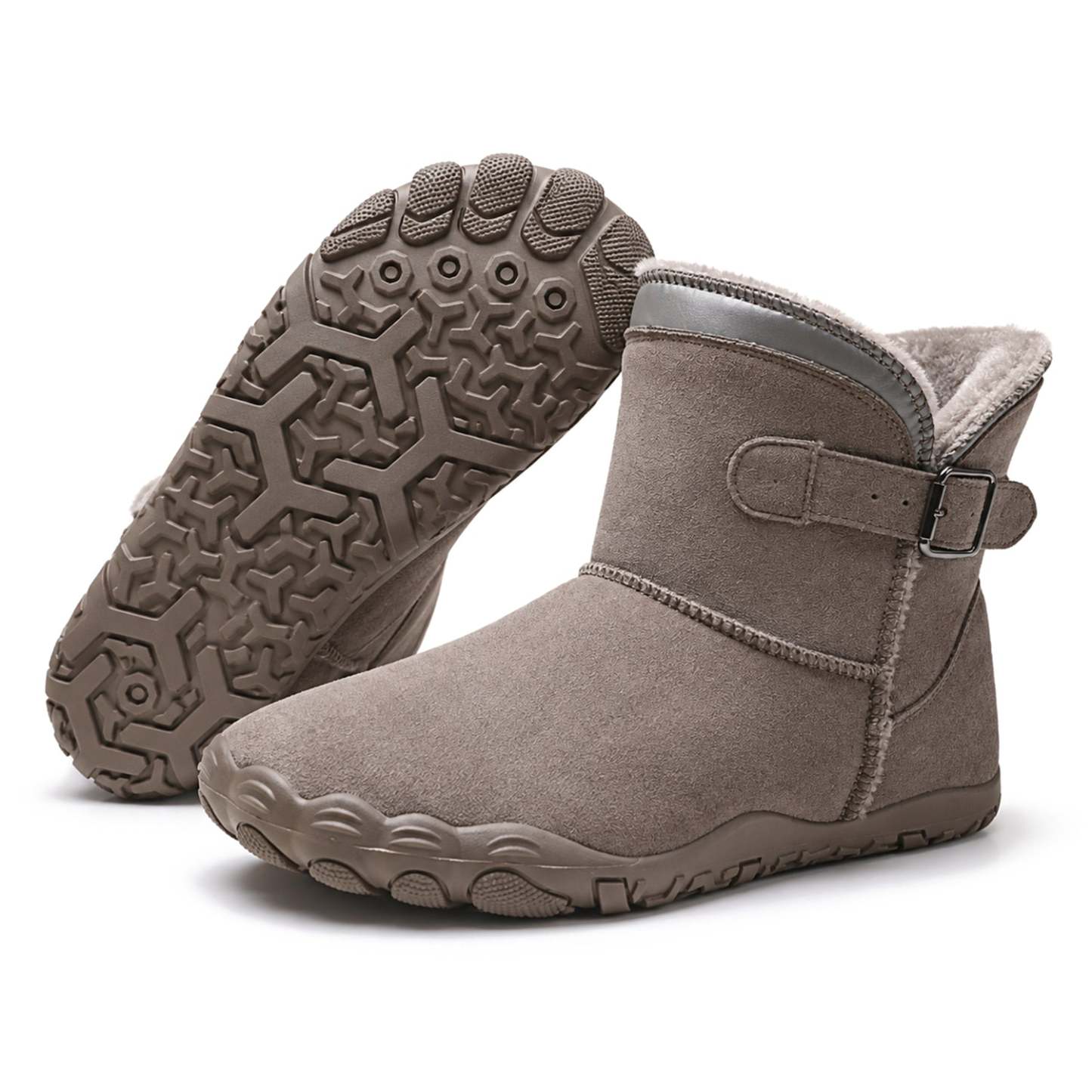 Unisex Barefoot Winter Boots, Warm Fleece Lined Minimalist Snow Boots