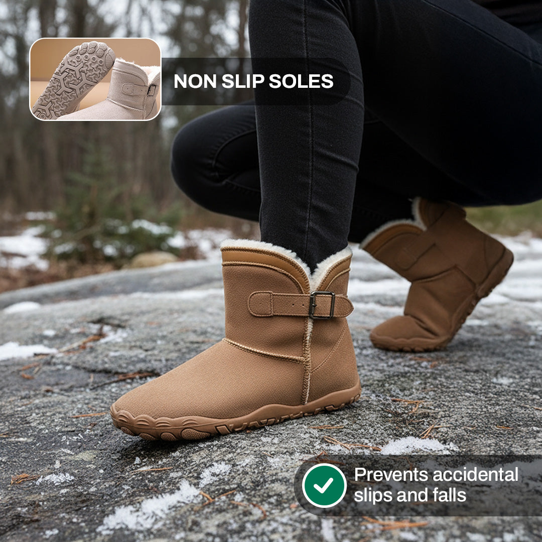 Unisex Barefoot Winter Boots, Warm Fleece Lined Minimalist Snow Boots