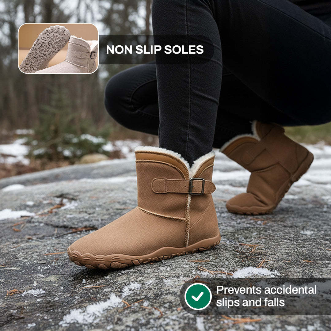 Unisex Barefoot Winter Boots, Warm Fleece Lined Minimalist Snow Boots