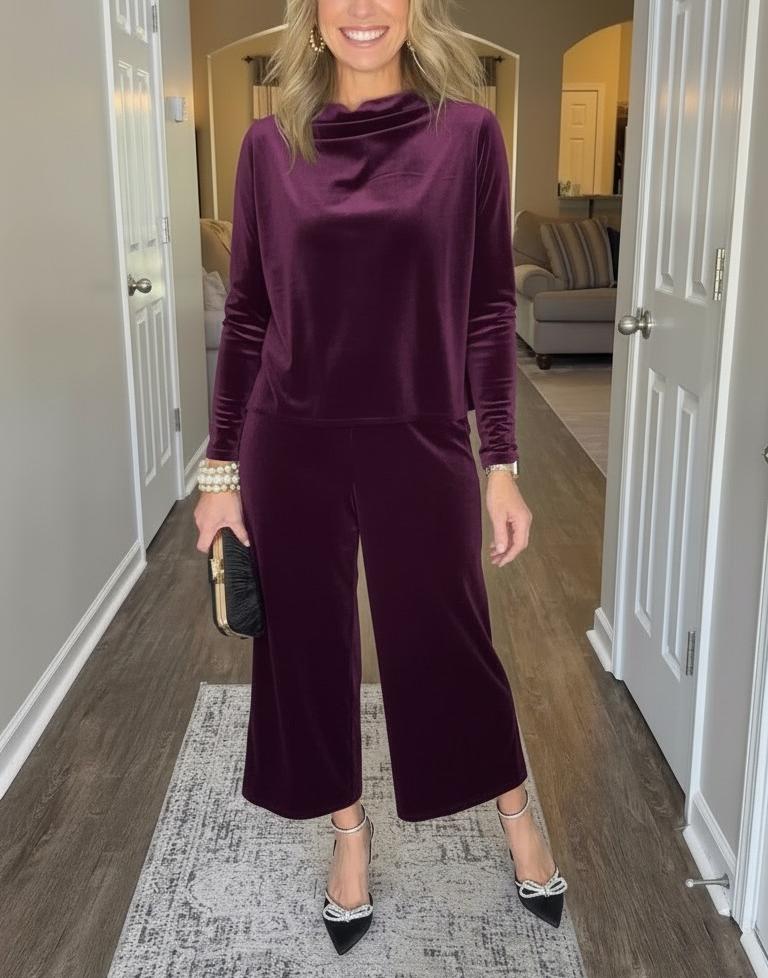 NEW🔥 Stretch Velvet Two-Piece Set