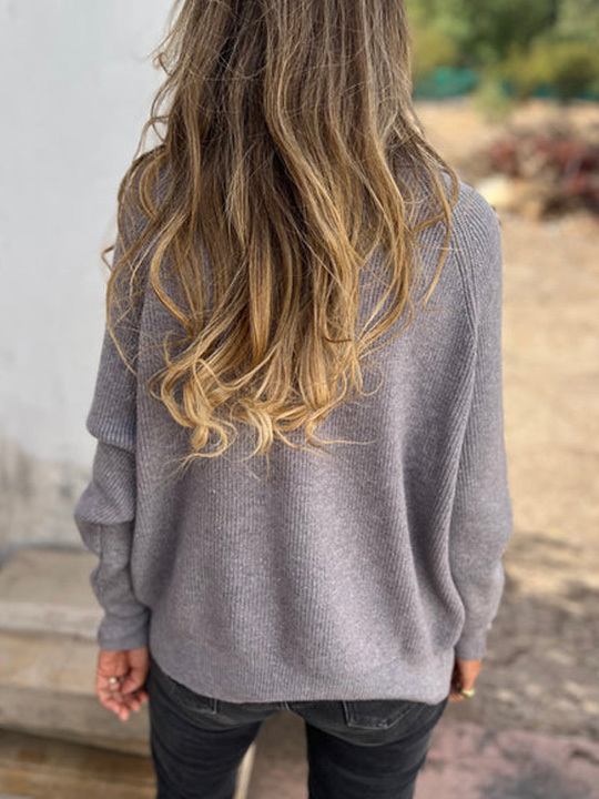 CLEARANCE SALE🔥 Casual Solid Color Long Sleeve Knit Zipper Sweater