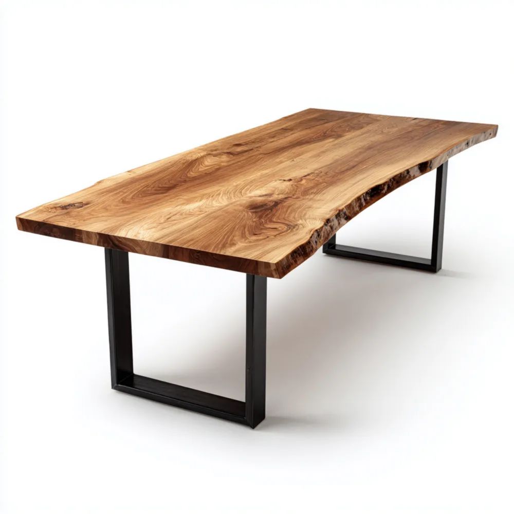 Esstisch Massivholz 200x100x75 cm - Natur - Modernes Industrial Design