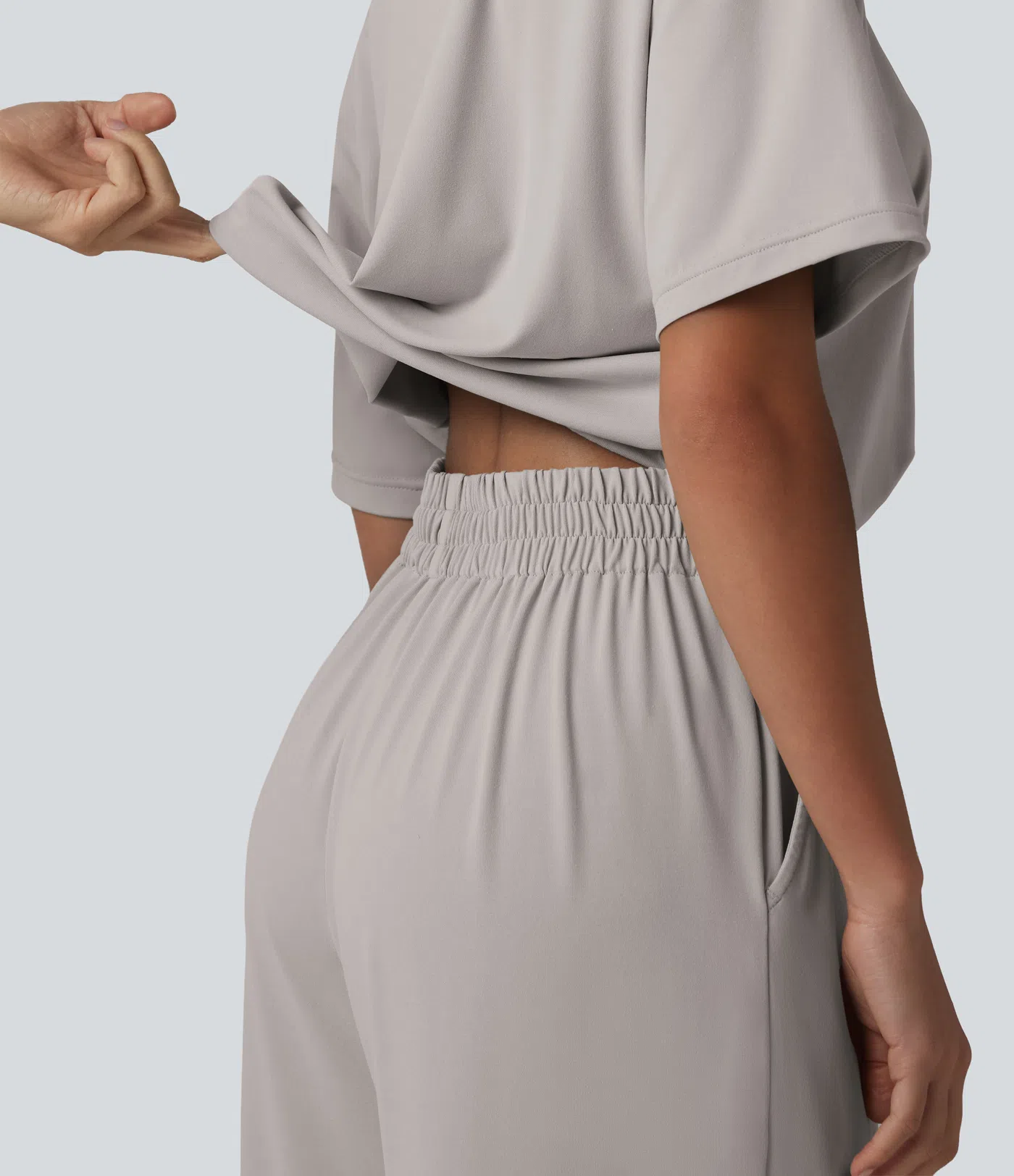 Boat Neck Short Sleeve Drawstring Baggy Casual Jumpsuit with Pockets-Easy Peezy Edition