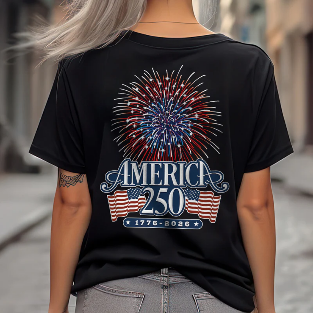 America 250 Firework Shirt, 1776-2026 America Celebrate Shirt