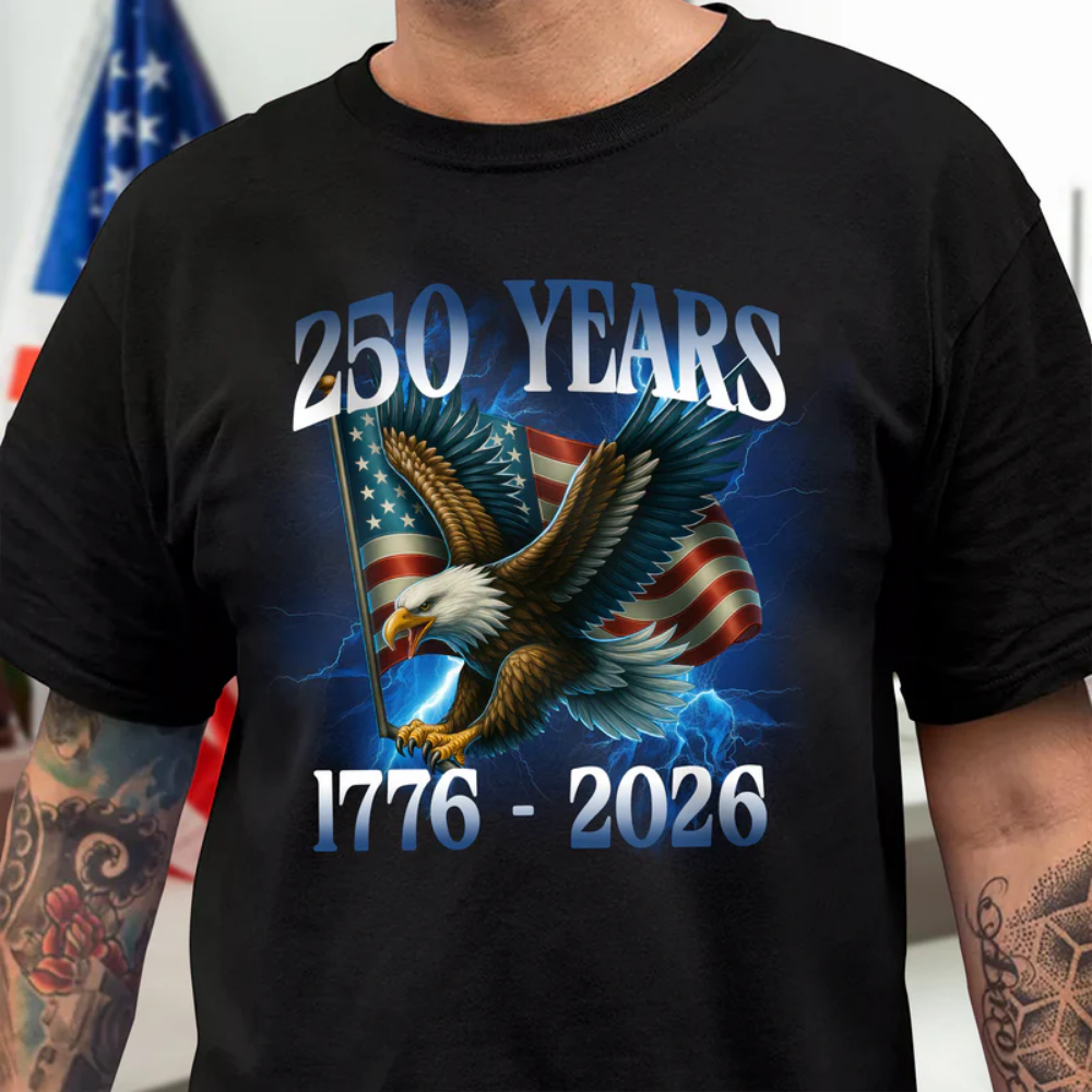 America 250 Years With Eagle Shirt, 4th of July Celebrate Shirt