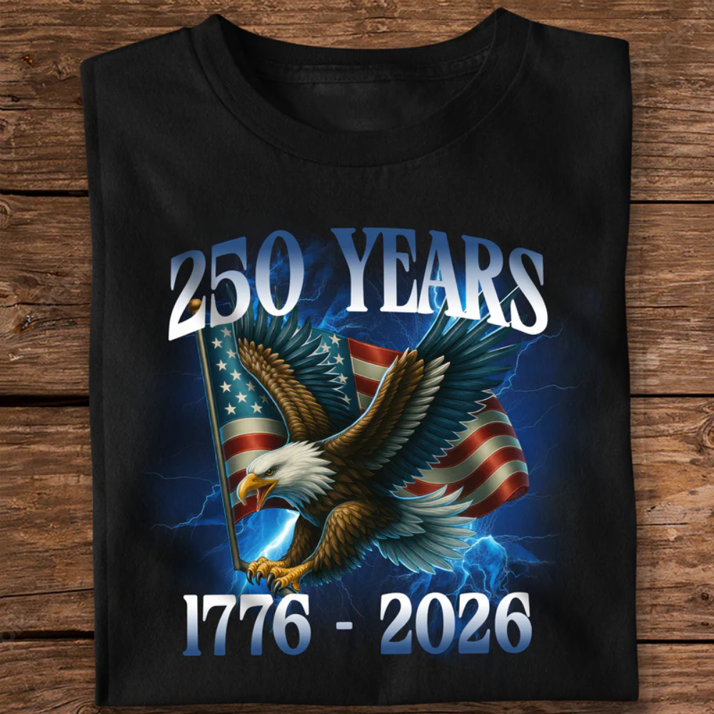 America 250 Years With Eagle Shirt, 4th of July Celebrate Shirt