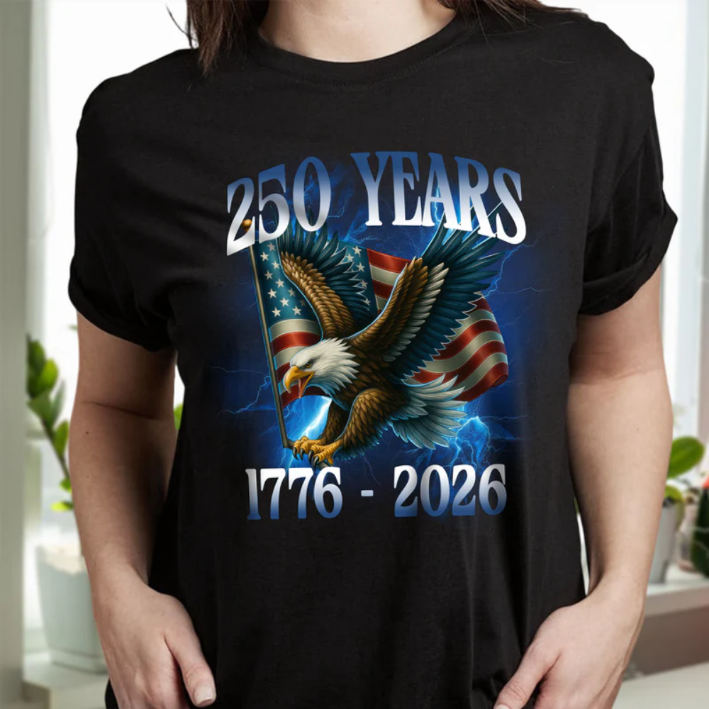 America 250 Years With Eagle Shirt, 4th of July Celebrate Shirt