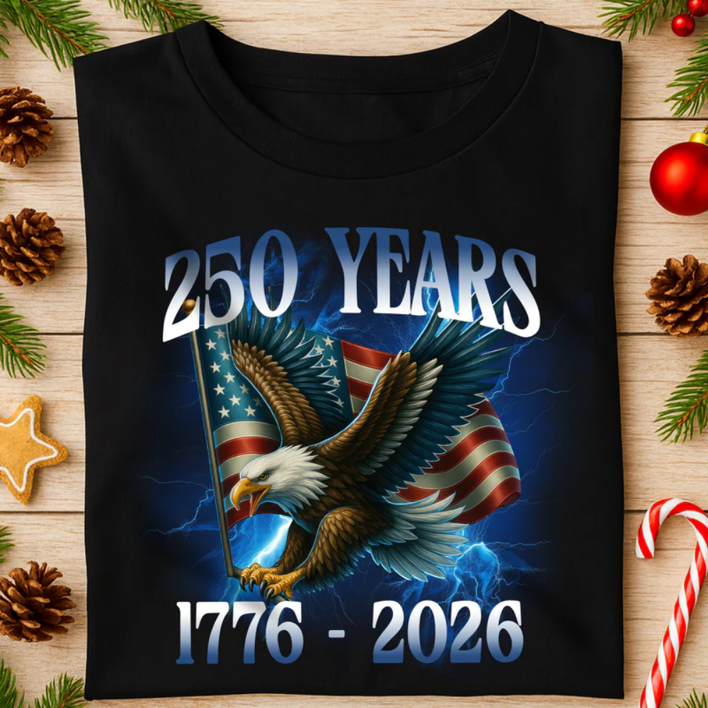 America 250 Years With Eagle Shirt, 4th of July Celebrate Shirt
