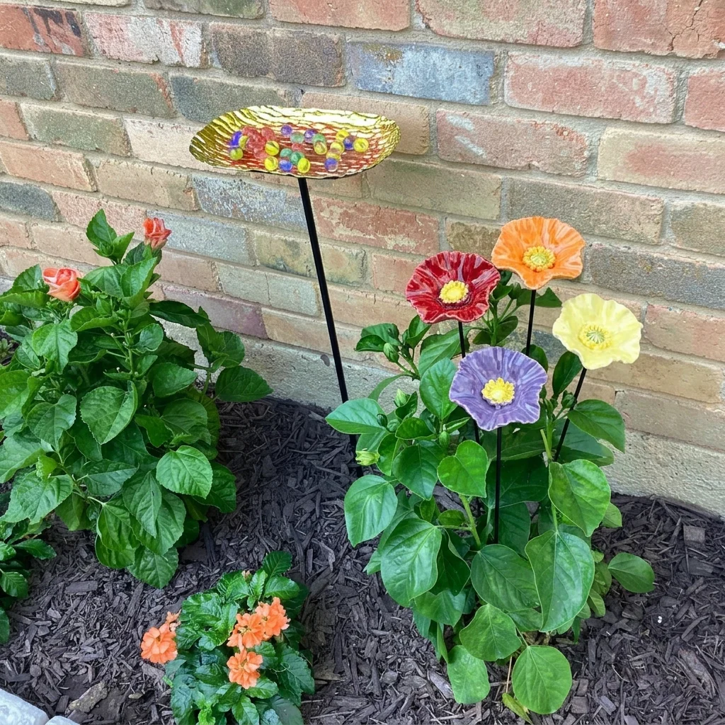 Dot's BeeBlossoms – Weatherproof Ceramic Watering Stations, Set of 4