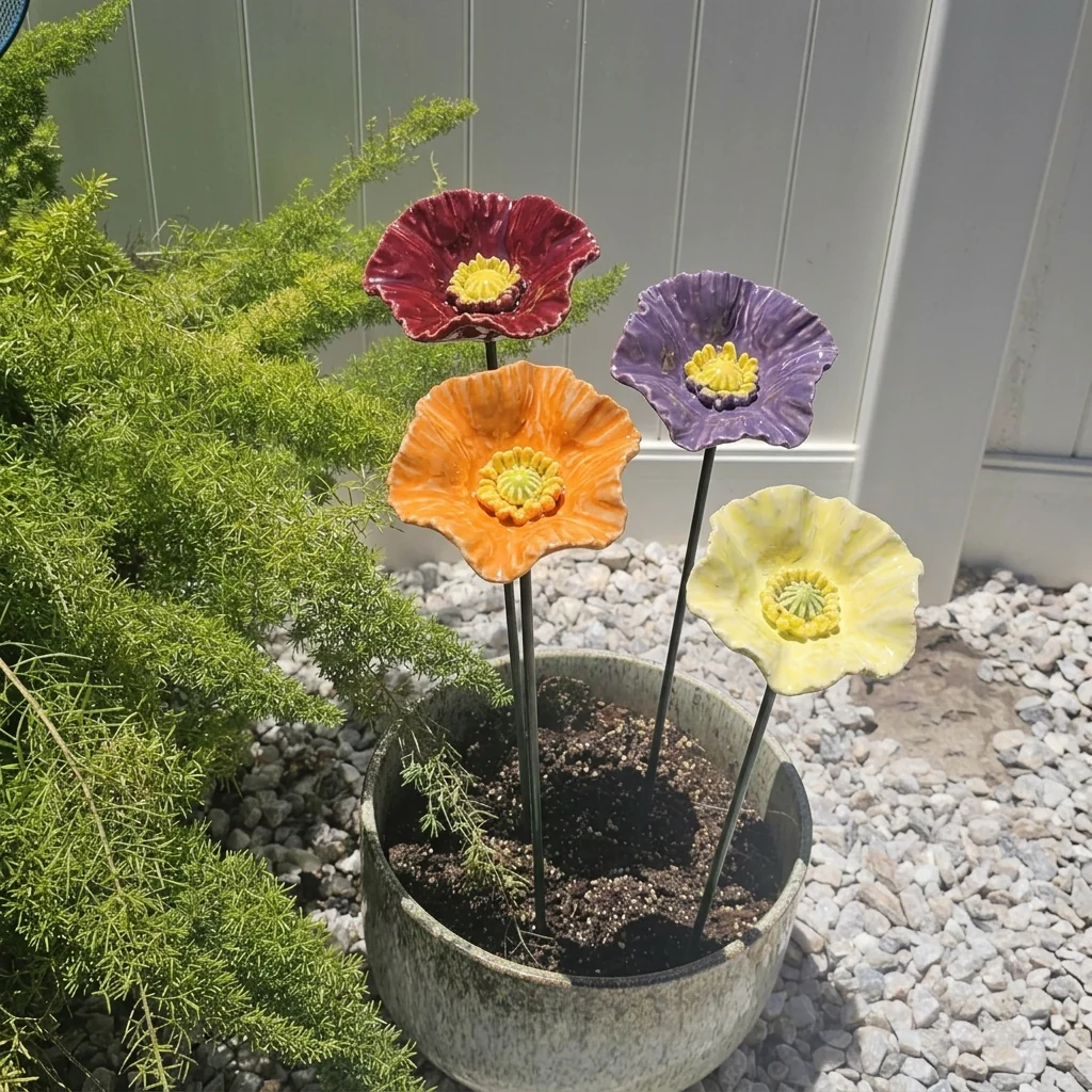 Dot's BeeBlossoms – Weatherproof Ceramic Watering Stations, Set of 4