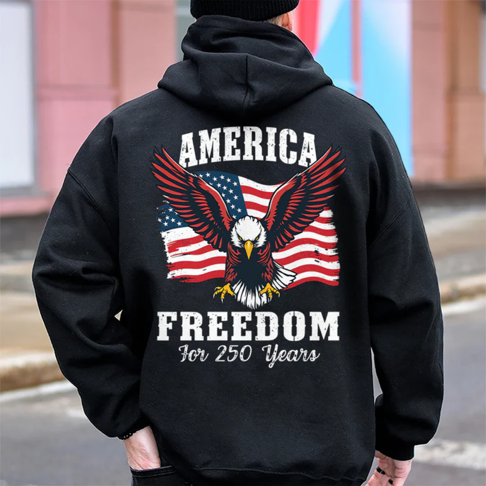 America 250 Years of Freedom Patriotic Eagle Flag Back Side Shirt, 4th of July Shirt
