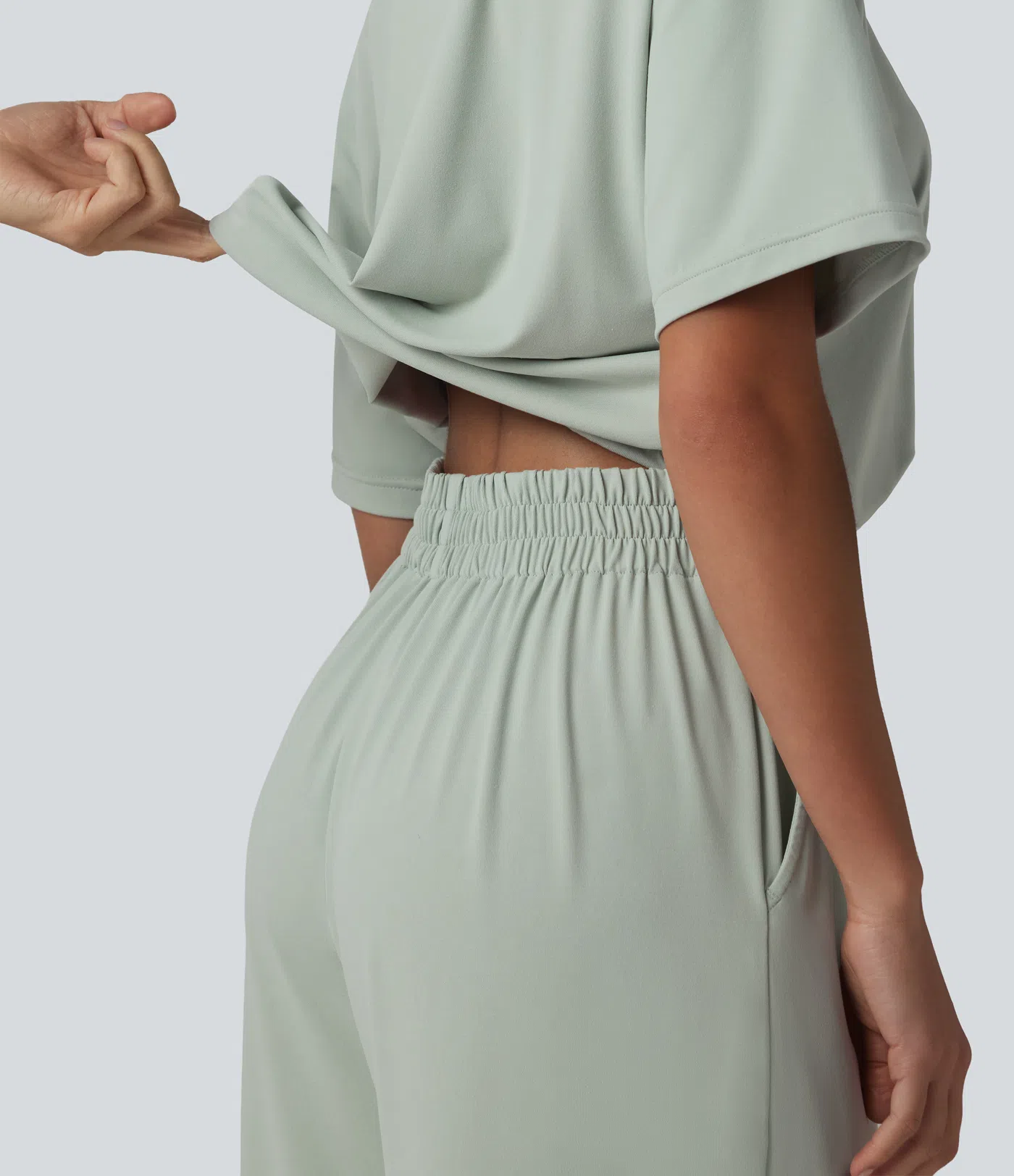 Boat Neck Short Sleeve Drawstring Baggy Casual Jumpsuit with Pockets-Easy Peezy Edition