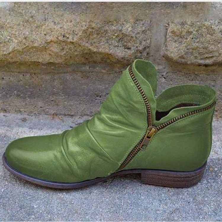 Last Day 59% OFF-Women Zipper Waterproof Ankle-Support Boots