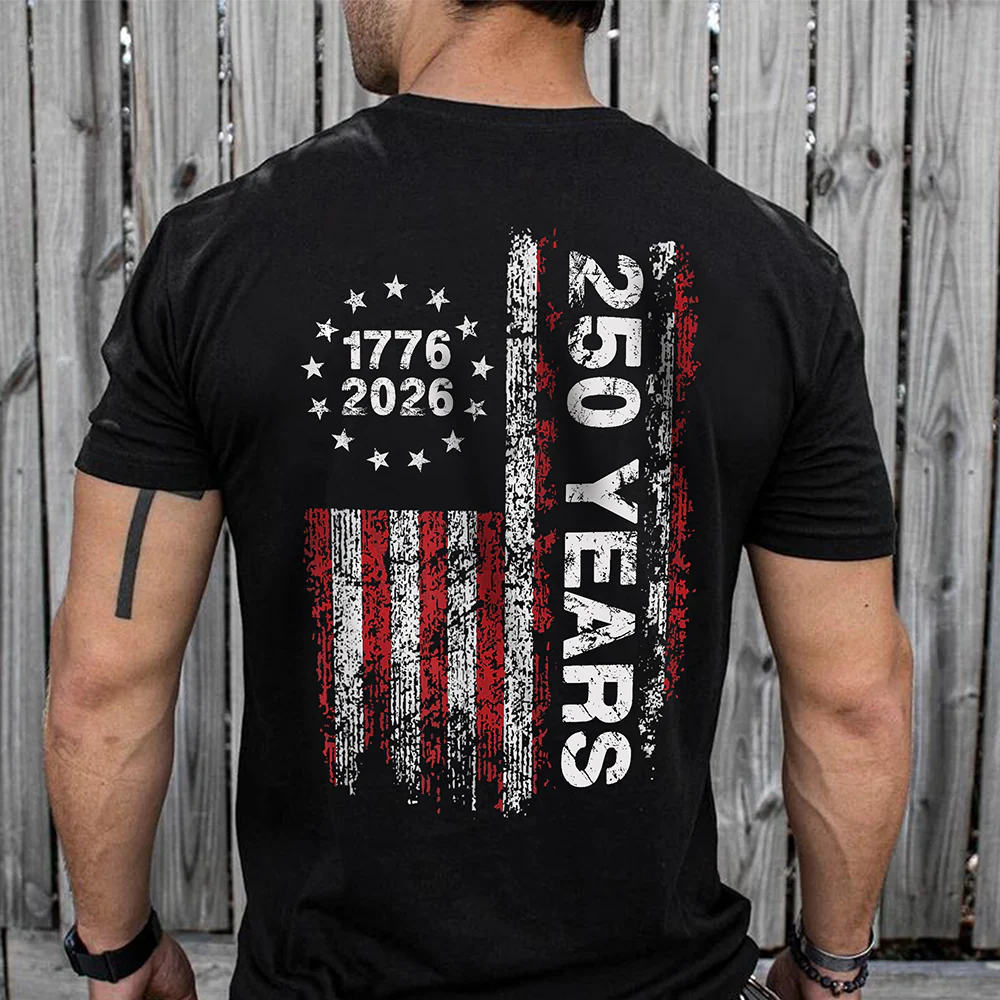America 250th Birthday US Flag 250 Years We The People Back Side Shirt