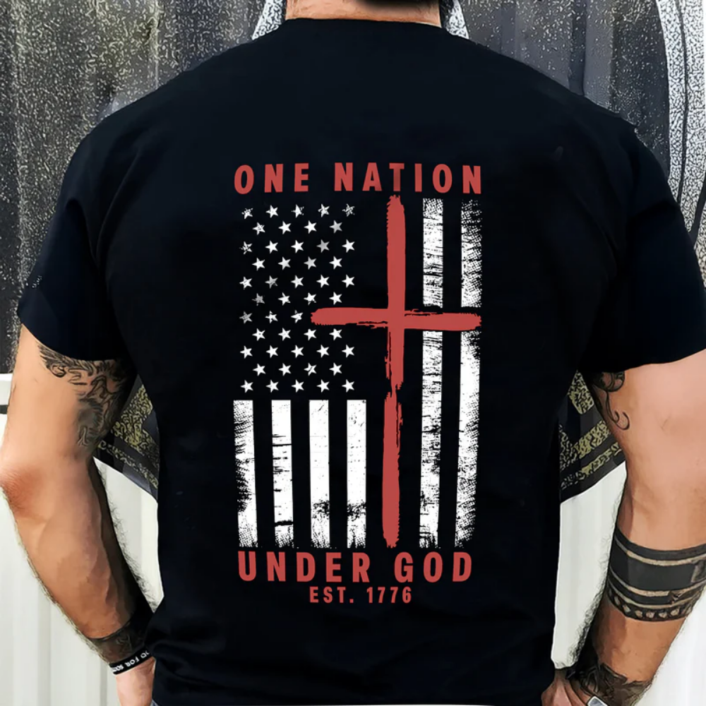 One Nation Under God Est 1776 Backside Shirt