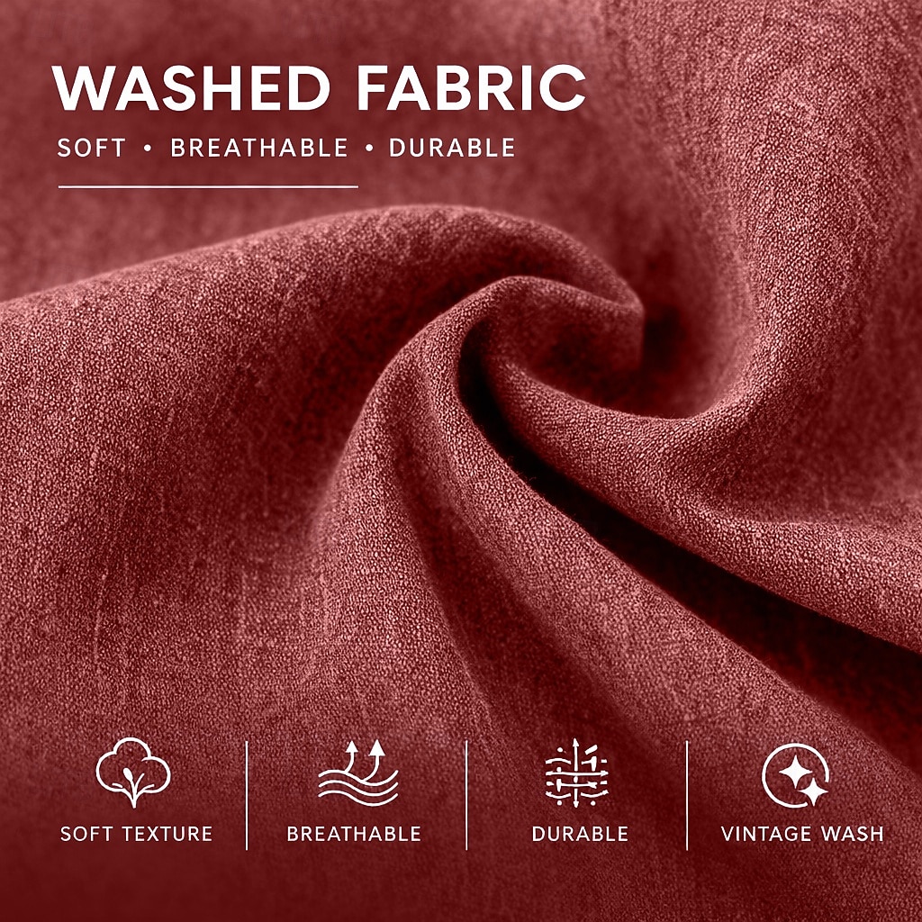 SoftFade&trade; Men Shirt Casual Shirt Work Shirt Western Shirt Button Up Shirt Garment Dyed Blue Black Red Green Long Sleeve Plain Shirt Collar Casual Daily Front Pocket Clothing Apparel Cotton 2026 - $32.99 &ndash;P10