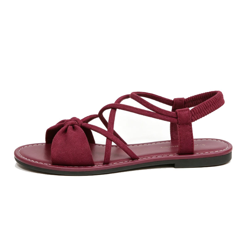 Knot-Front Elastic Ankle Sandals – Easy Slip-On with Arch Support