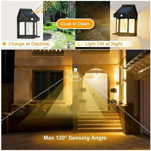 🔥☀️ Solar Wall Lights - Vintage Edison Style with Smart Motion Sensor! ☀️