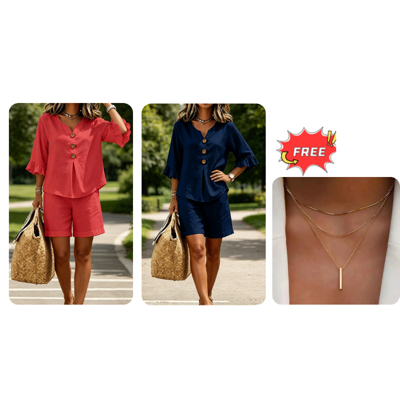 🎁Last Day Promotion 49% OFF🔥Women's Casual Cotton Two-Piece Outfit