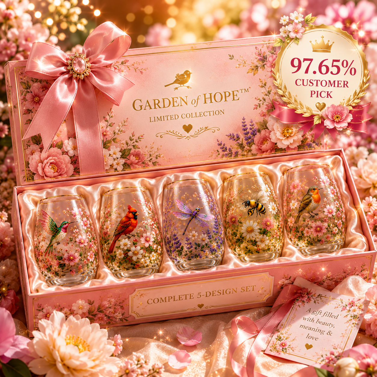 🎁 Today Only SAVE 83% OFF — Garden of Hope™ Floral Bird Glass Set That Turns Every Sip Into A Beautiful, Meaningful Gift For Mom, Grandma, Friends & Garden Lovers 🌸🐦✨