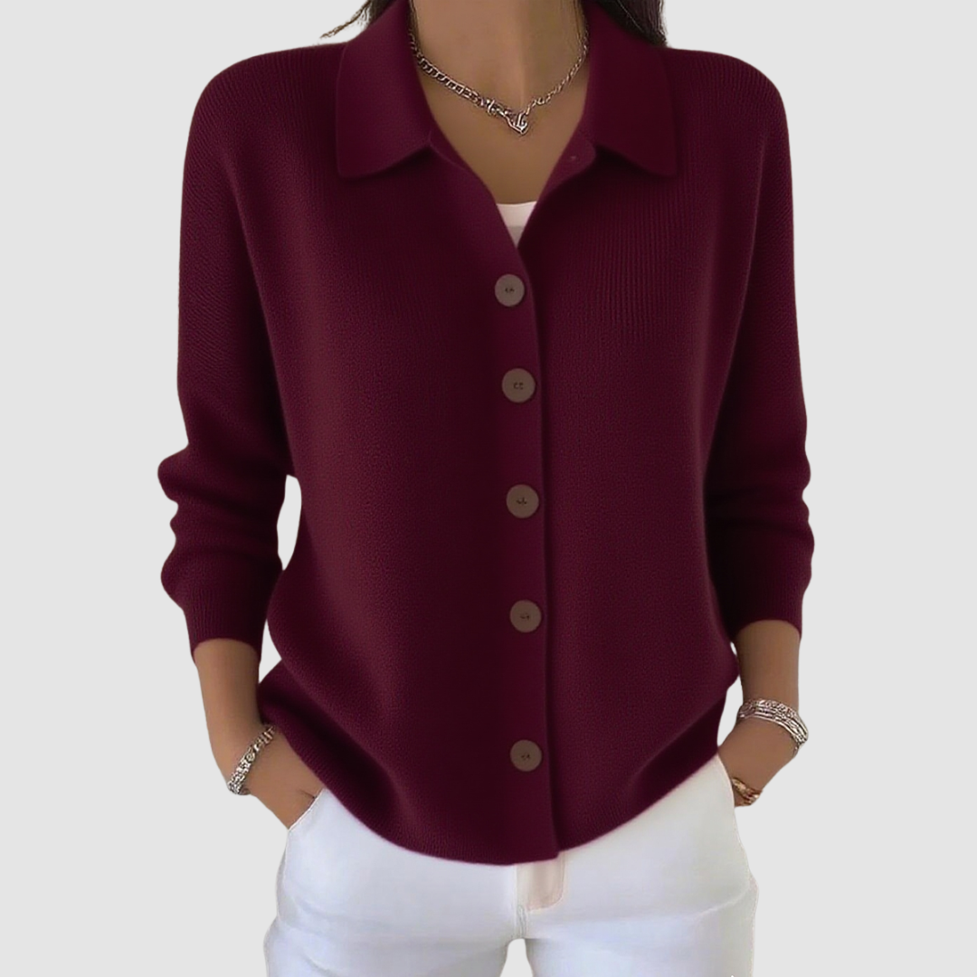 Elegant Button-Up Knit Cardigan