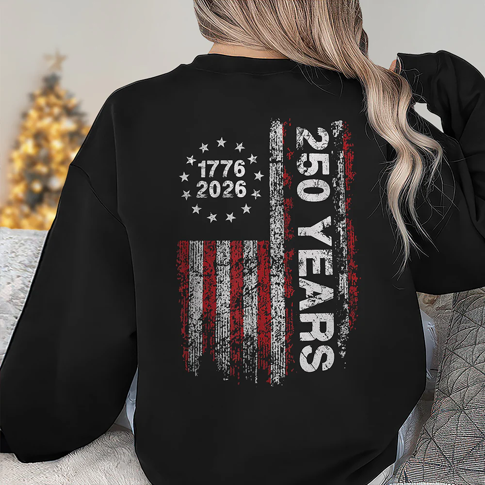 America 250th Birthday US Flag 250 Years We The People Back Side Shirt
