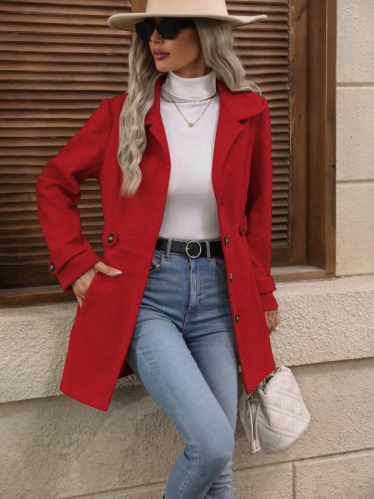 Women's Elegant Single Breasted Slim Coat