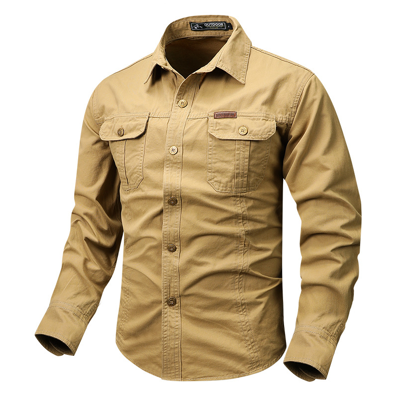 Men's Solid Color Cowboy Work Shirt Western Shirt