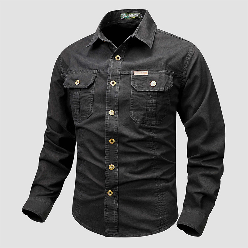 Men's Solid Color Cowboy Work Shirt Western Shirt