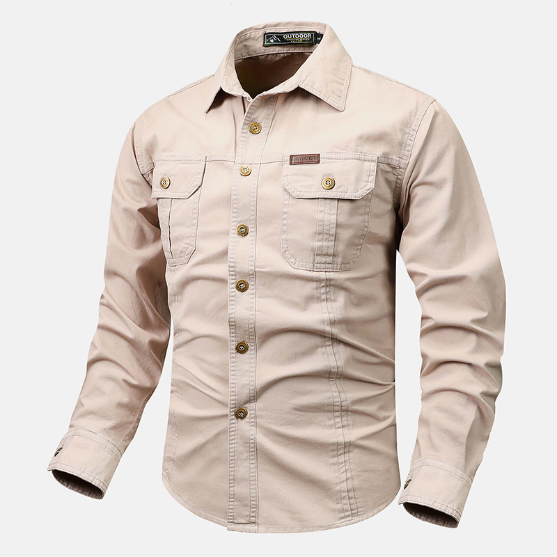 Men's Solid Color Cowboy Work Shirt Western Shirt