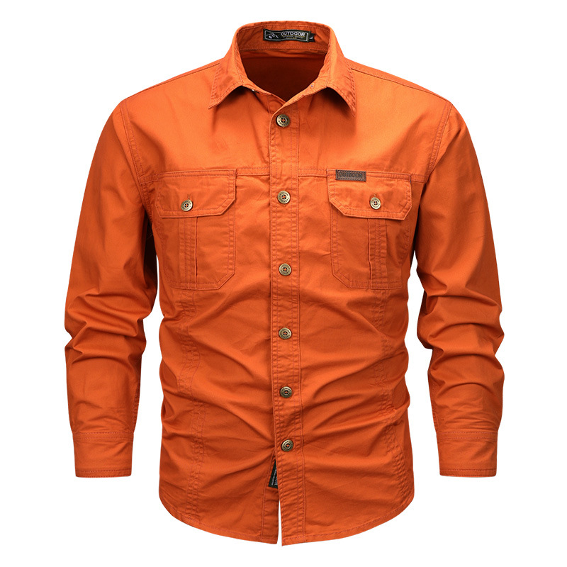 Men's Solid Color Cowboy Work Shirt Western Shirt