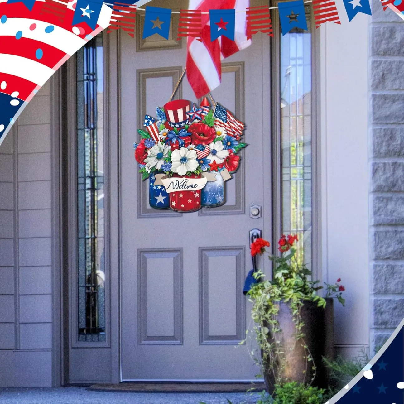 250th America Anniversary Wreath- 1776-2026 Patriotic Door Sign