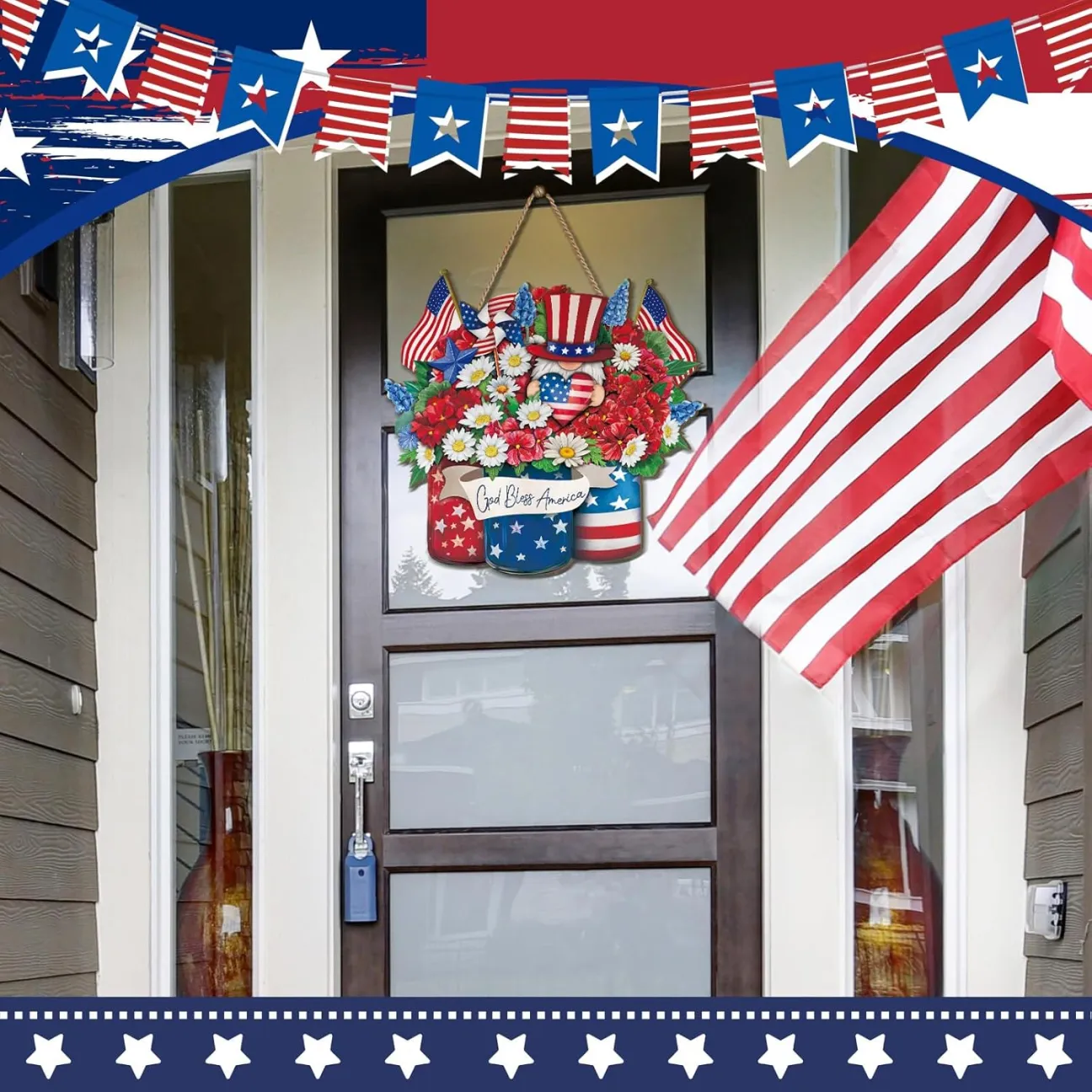 250th America Anniversary Wreath- 1776-2026 Patriotic Door Sign
