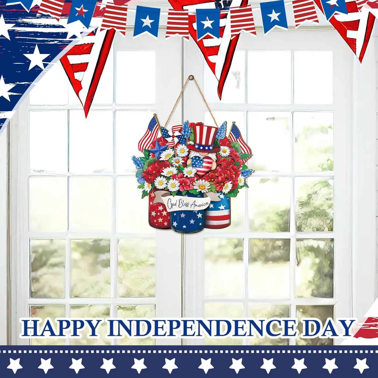 250th America Anniversary Wreath- 1776-2026 Patriotic Door Sign