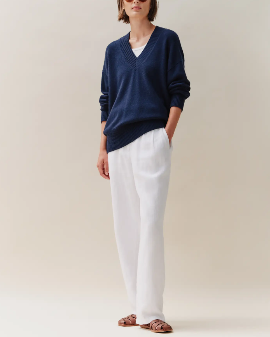 European Linen Pleated Trouser