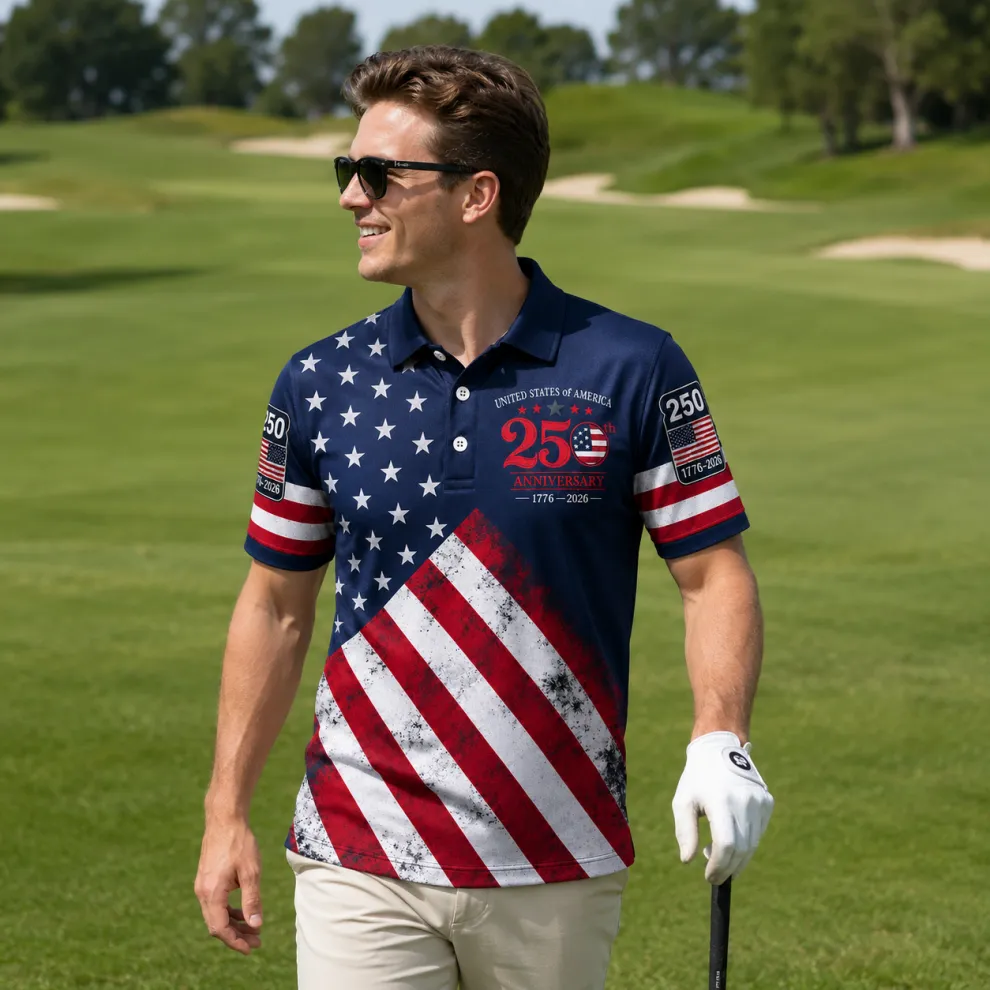 250 Years We The People Golf - USA 250th Anniversary Polo Shirt