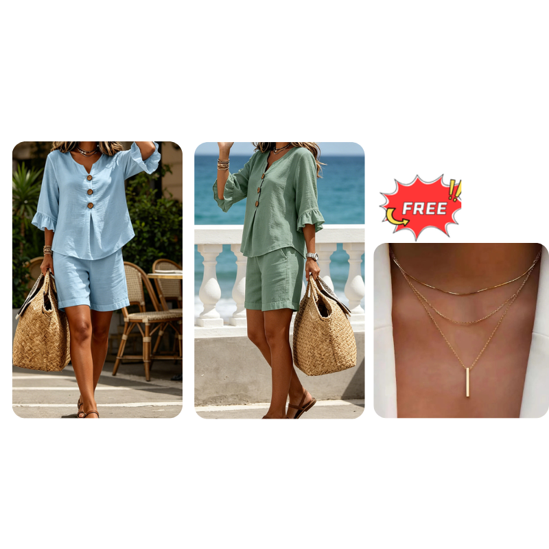 🎁Last Day Promotion 49% OFF🔥Women's Casual Cotton Two-Piece Outfit