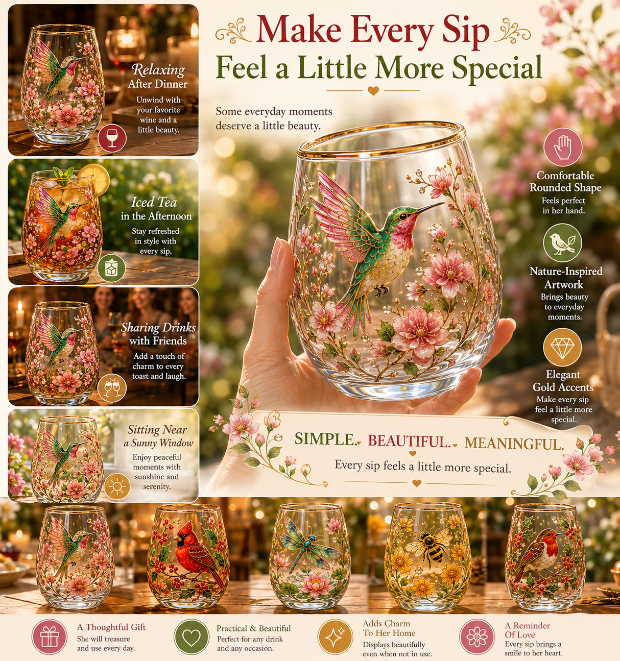 🎁 Today Only SAVE 83% OFF — Garden of Hope™ Floral Bird Glass Set That Turns Every Sip Into A Beautiful, Meaningful Gift For Mom, Grandma, Friends & Garden Lovers 🌸🐦✨