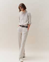 European Linen Pleated Trouser