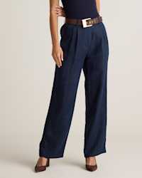 European Linen Pleated Trouser