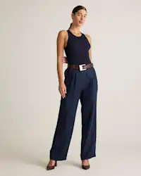 European Linen Pleated Trouser