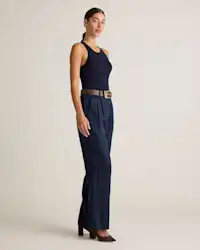 European Linen Pleated Trouser