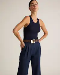 European Linen Pleated Trouser