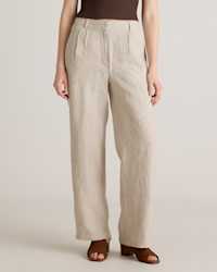 European Linen Pleated Trouser