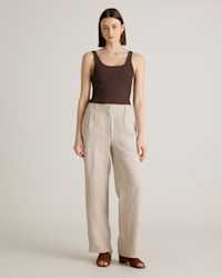 European Linen Pleated Trouser