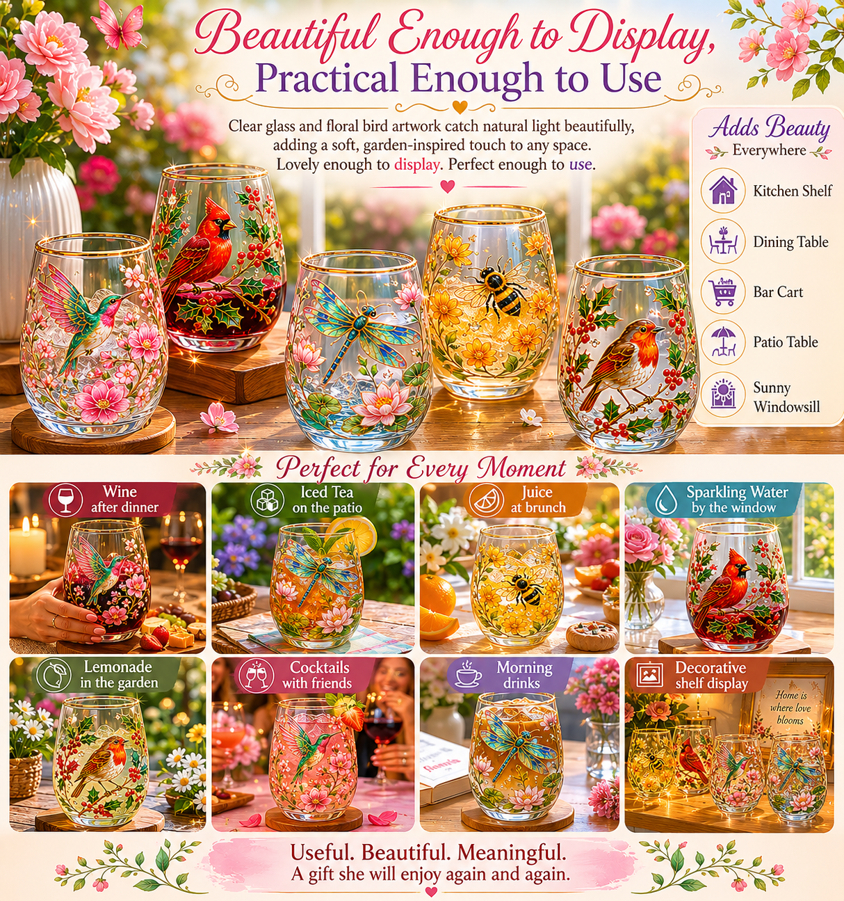 🎁 Today Only SAVE 83% OFF — Garden of Hope™ Floral Bird Glass Set That Turns Every Sip Into A Beautiful, Meaningful Gift For Mom, Grandma, Friends & Garden Lovers 🌸🐦✨