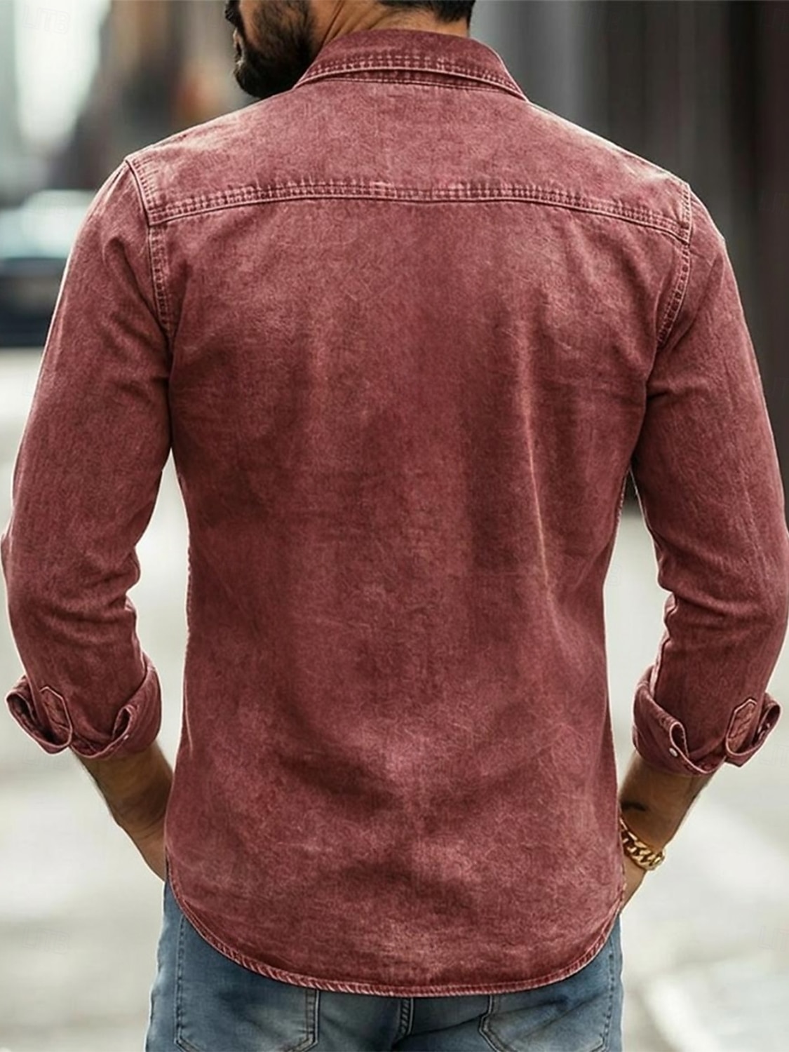 SoftFade&trade; Men Shirt Casual Shirt Work Shirt Western Shirt Button Up Shirt Garment Dyed Blue Black Red Green Long Sleeve Plain Shirt Collar Casual Daily Front Pocket Clothing Apparel Cotton 2026 - $32.99 &ndash;P2
