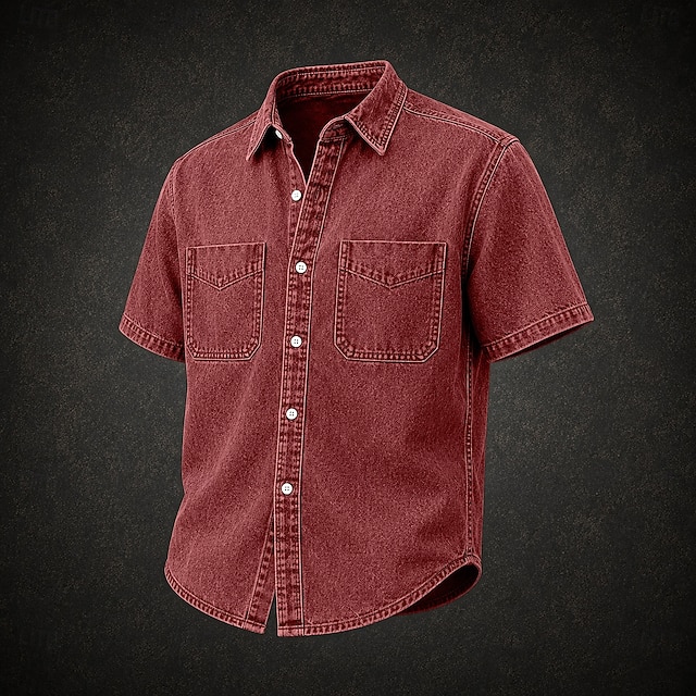 SoftFade™ Men Shirt Casual Shirt Cargo Shirt Demin Shirt Acid Wash Shirt