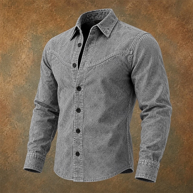 SoftFade™ Men Shirt Casual Shirt Demin Shirt Acid Wash Shirt